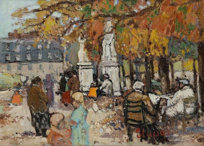 Marko STUPAR (né en 1936)

Le Jardin du Luxembourg
Huile sur toile.
Signée en bas à droite.
33 x 46 cm
