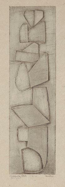 Pierre Courtin (né en 1921)

15 décembre 1953
Gravure au burin (échoppe) sur zinc à l'encre claire.
Signée, datée, numérotée 9/10 et annotée 9e état.
Joint: 3 essais de gaufrage.
32 x 9 cm

Bibliographie: 
Jacques Putman, et al., Pierre Courtin, l'oeuvre gravé 1944-1972, Y. Rivière éd., n°204, reproduit page 126.
