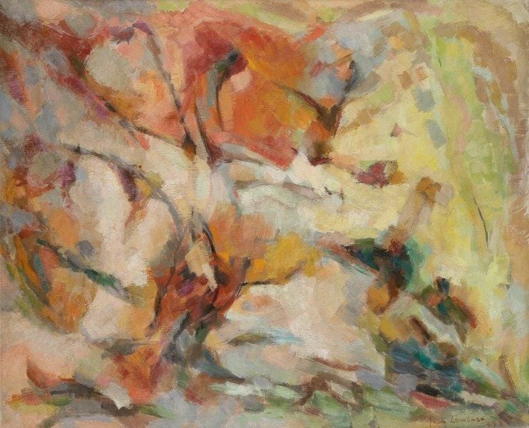 Jean LOMBARD (1895-1983)

L'Automne, 1959
Huile sur toile.
Signée et datée en bas à droite.
Signée et titrée au dos sur la châssis.
81 x 100 cm
