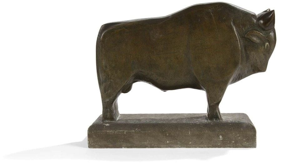 R PAILLE (XXe)

Taureau
Bronze à patine médaille
Terrasse en pierre, patinée façon bronze
Signée R PAILLE sur l’une des pattes avant et sur la terrasse
Base comprise : 29,5 x 39 x 15 cm