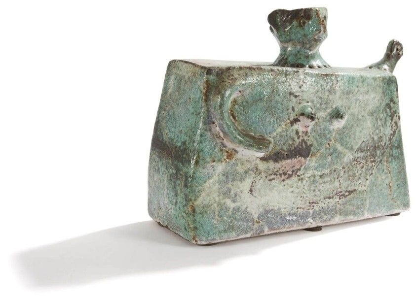Jean-Paul Van LITH (né en 1940)

Personnage au bras levé, circa 1970
Sculpture formant vase
Épreuve en céramique émaillée polychrome
Signée Van LITH sous la base
22 x 27 x 10 cm
Remerciements :
Nous remercions vivement l’artiste de nous avoir confirmé l’authenticité de cette pièce et de nous avoir indiqué son titre et son année de création