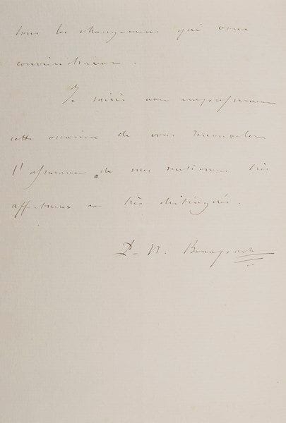 Pierre-Napoléon BONAPARTE (1815-1881)
Fils de Lucien Bonaparte, carbonaro, député, aventurier et littérateur, assassin du journaliste Victor Noir. L.A.S., Paris 23 décembre 1869, à Paul Granier de Cassagnac; 1 page et demie in-8. Un Américain de sa connaissance, M. de Golhal, souhaiterait publier dans Le Pays un écrit «qui ne me paraît pas tout à fait dépourvu d'intérêts, et que je lui ai promis de vous envoyer». Libre à lui d'y faire tous les changements qu'il jugerait nécessaires