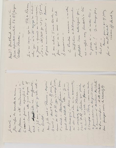 Henri MATISSE
L.A.S., Vence 9 août 1944, [à Henry de Montherlant]; 3 pages et quart in-8. À propos de sa femme et de sa fille, Marguerite Duthuit, arrêtées par la Gestapo en avril 1944 pour faits de résistance.{CR} «Cher ami, fringuant cavalier ! Gobineau est gentil, vous aussi, je ne puis constituer le trio car pour moi : "Il y a le travail, puis rien". J'ai simplifié. Vous y viendrez aussi; peut-être comme Victor Hugo irez-vous cogner la nuit à la porte de votre bonne à laquelle vous répondrez : "C'est le vieux lion !" (chronique familiale). Enfin rigole qui peut en ce moment. Il y en a aussi qui dorment peu et ont des réveils pas gais. Rire quand on en a envie n'est rien, c'est mieux de rire lorsqu'on n'en a pas envie, dit Dickens dans Copperfield, je crois».{CR} Puis il en vient aux nouvelles des siens : «Ma femme a été condamnée à 6 mois de prison signifiées le 1er juin. Comme elle y est depuis 25 avril, qu'elle est souffrante et a 72 ans, on espère qu'elle sortira bientôt ! Ma fille est à Rennes, depuis 4 mois, seulement il y a 15 jours, une dame de la + R., qui s'occupe d'elle, l'a écrit. - Pauvre femme. Dans quel état doit-elle être. Je me suis renseigné à Nice pour savoir où elle peut être en ce moment, car vous savez que Rennes... C'est la + R. Suisse qui peut le savoir car elle va faire les 2 camps. Pouvez-vous me rendre le grand service le très grand service de demander à Madame Micheli [déléguée de la Croix-Rouge Suisse en France] de s'en occuper»... Il donne l'adresse de la prison de sa fille, à la prison départementale de Rennes.{CR} Il a bien reçu le premier exemplaire de Fils de personne... «Je me relève d'une touche au foie qui m'a mis au lit 3 semaines. La Radio annonce ce matin une tentative de débarquement possible dans notre région qui est en effet assez bombardée tous ces jours-ci. À notre tour, et voilà Je ne bouge pas, tant pis»