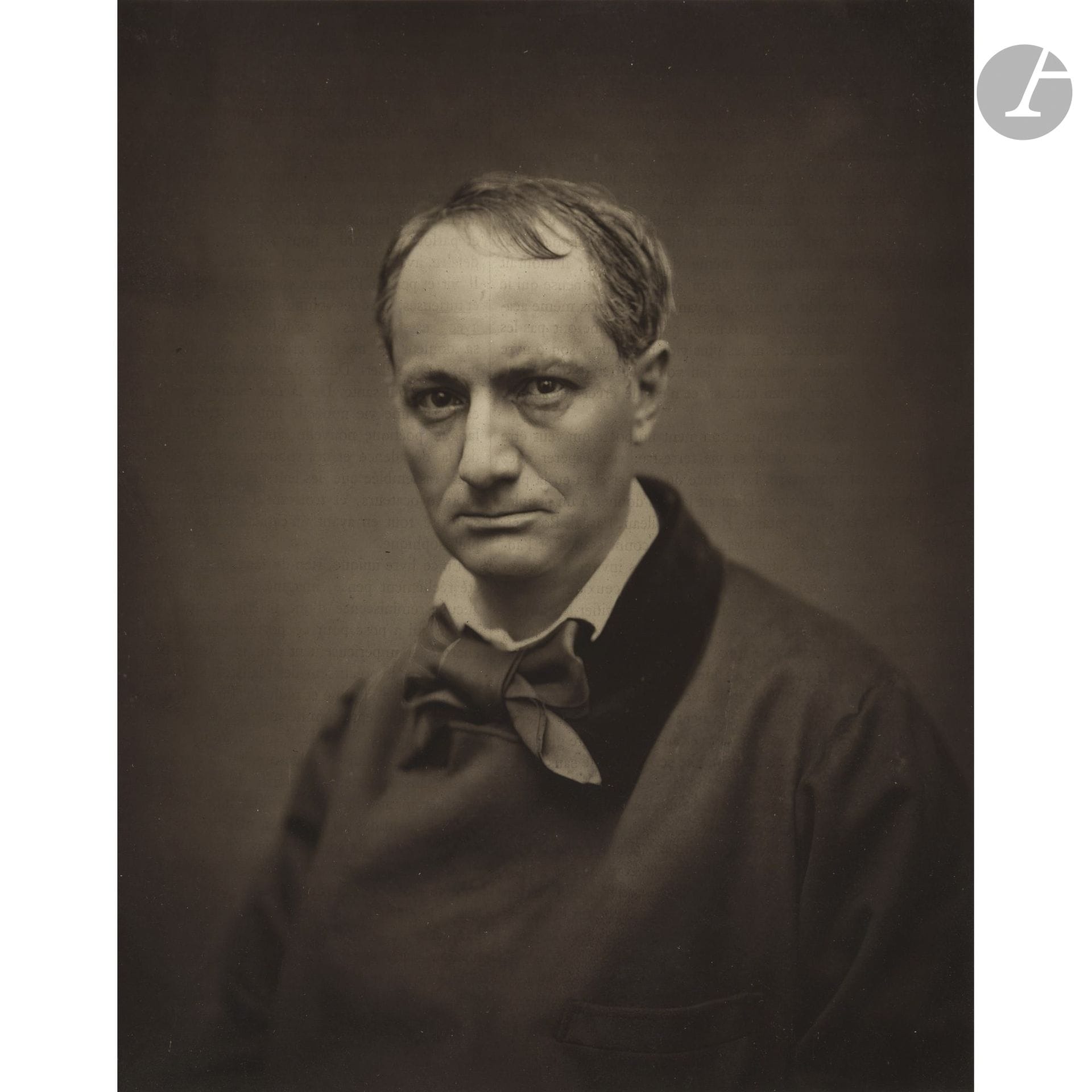 Étienne Carjat (1828-1906)
Charles Baudelaire. Paris, rue Lafitte, décembre 1861. 
Photoglyptie issue de la Galerie Contemporaine (1878), contrecollée sur carton d’éditeur. 
23,2 x 18,2 cm - cadre