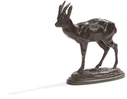 Antoine-Louis BARYE (1795-1875)
Kevel Épreuve en bronze ancienne et authentique à patine brun noir nuancé. Signée. Cachet à l'or FB utilisé par Ferdinand Barbedienne vers 1876-1889. 11 x 11,5 cm Bibliographie: Poletti-Richarme, A 173, p. 318 du catalogue raisonné.
