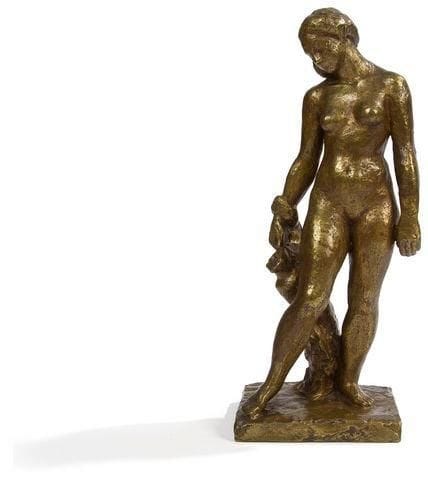 Ecole Moderne
Femme à la cruche Épreuve en bronze ancienne et authentique à patine dorée. Signée C ou G Despr...? Susse Frères Editeur Paris. Circa 1940. 37 x 14 cm