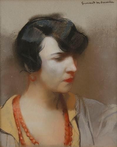 Lucien-Victor GUIRAND de SCEVOLA (1871-1950)
Portrait de femme, vers 1930 Pastel. Signé en haut à droite. 46 x 38 cm