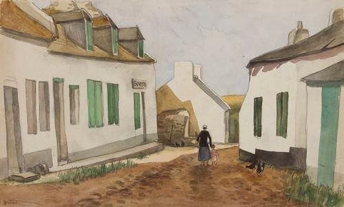 Louis Robert ANTRAL (1895-1940)
Ruelle à l'Île de Ré Aquarelle. Signée en bas à gauche. (Petites déchirures et rousseurs). 31 x 48 cm