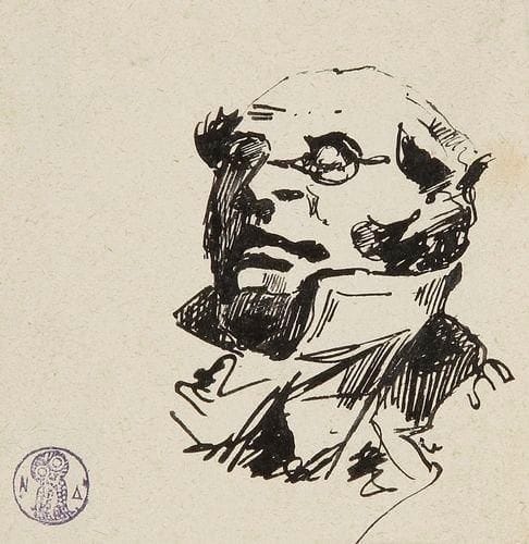 Attribué à Henry MONNIER (1799-1877)
Portrait d'un homme Plume et encre noire. 7 x 6,8 cm Porte en bas à gauche le cachet de la collection Nicos Dhikeos (Lugt n° 3529).