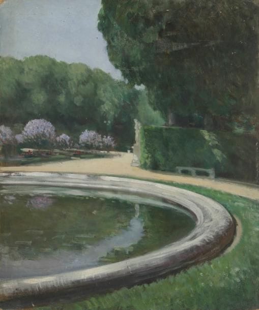 Henri GIRAULT DE NOLHAC (1884-1948)
Bassin à Versailles Huile sur carton. Non signée. (Usures). 55 x 46 cm