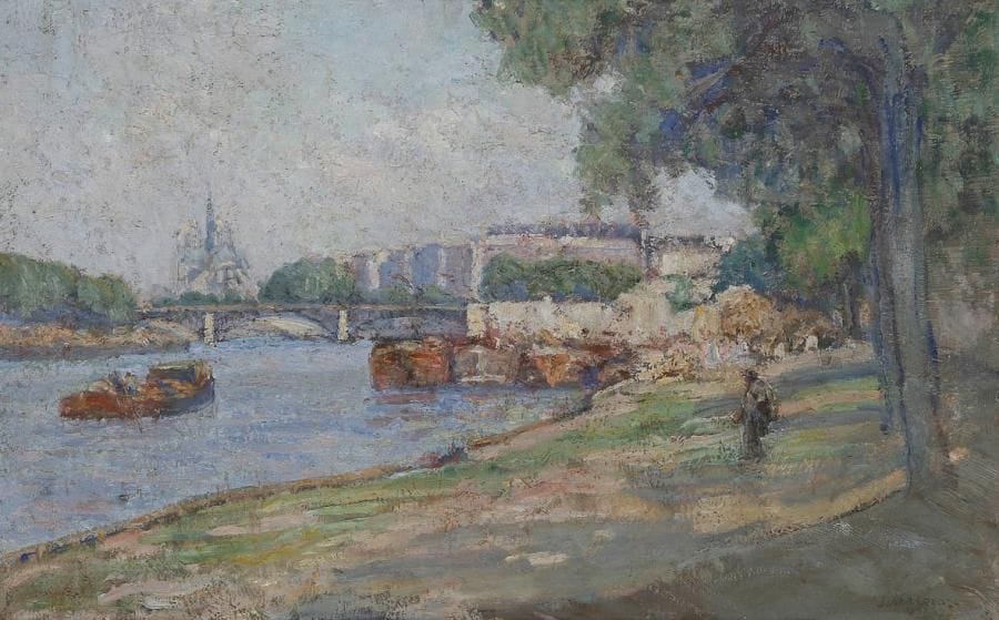 Joseph VITAL-LACAZE (1874-1946)
Paris, Quais de Seine, 1931 Huile sur toile. Signée et datée en bas à droite. 38 x 61 cm