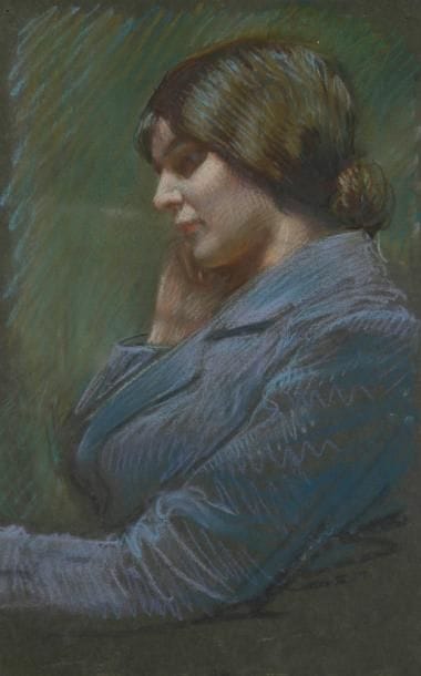 Henri GIRAULT DE NOLHAC (1884-1948)
Femme de profil Pastel. Non signé. 46 x 29,5 cm