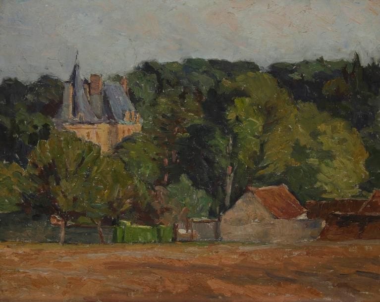 Joseph VITAL-LACAZE (1874-1946)
Château de Pontillault Huile sur carton toilé. Non signée. 32,5 x 41 cm