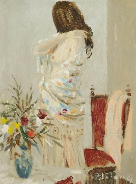Pierre LELONG (1908-1984)
Femme se coiffant Huile sur toile. Signée en bas à droite. 35 x 27 cm