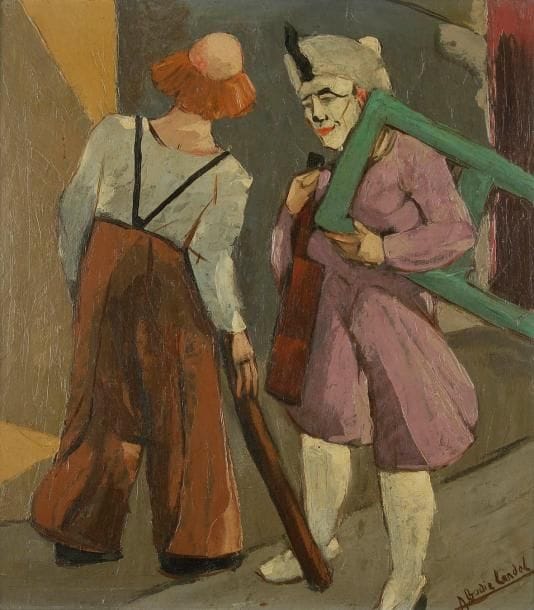 Pierre ABADIE-LANDEL (1896-1972)
Les Clowns Huile sur panneau. Signée en bas à droite. 39,5 x 34 cm