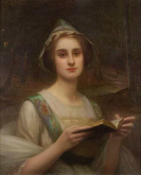 Gabriel de COOL (1854-1908)
Femme à la lecture Huile sur toile. Signée en haut à gauche. 73 x 60 cm