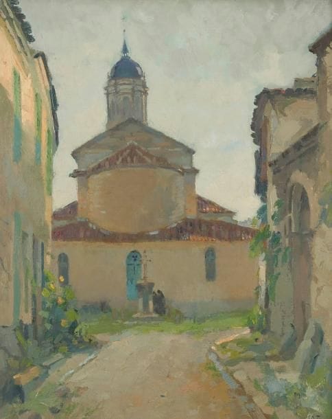 Elie Anatole PAVIL [russe] (1873-1944)
Église de Bretagne Huile sur toile. Signée en bas à droite. Titrée au dos. 61 x 50 cm