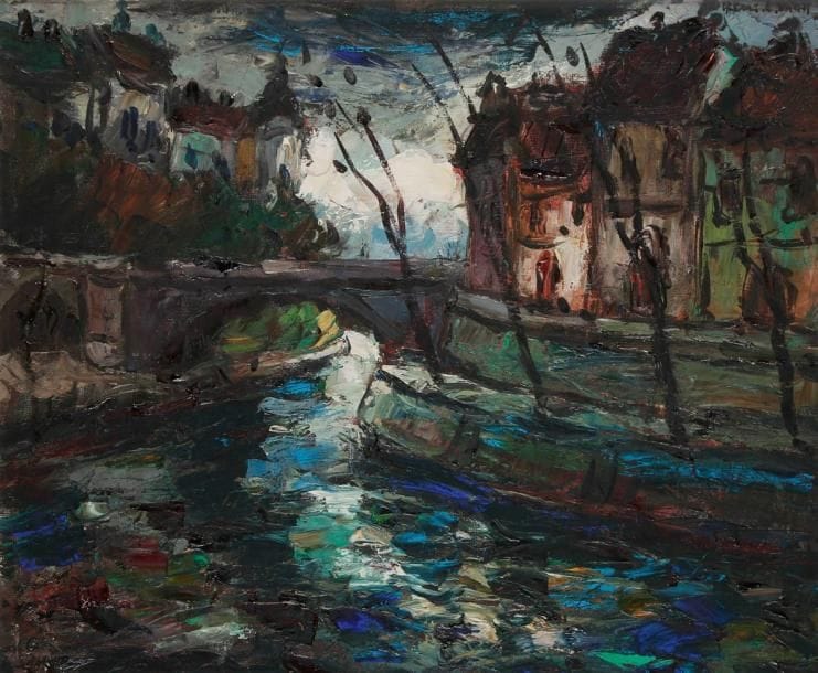 Emeric VAGH-WEINMANN (1919-?)
La Seine à l'île Saint-Louis Huile sur toile. Signée en haut à droite. 54 x 66 cm