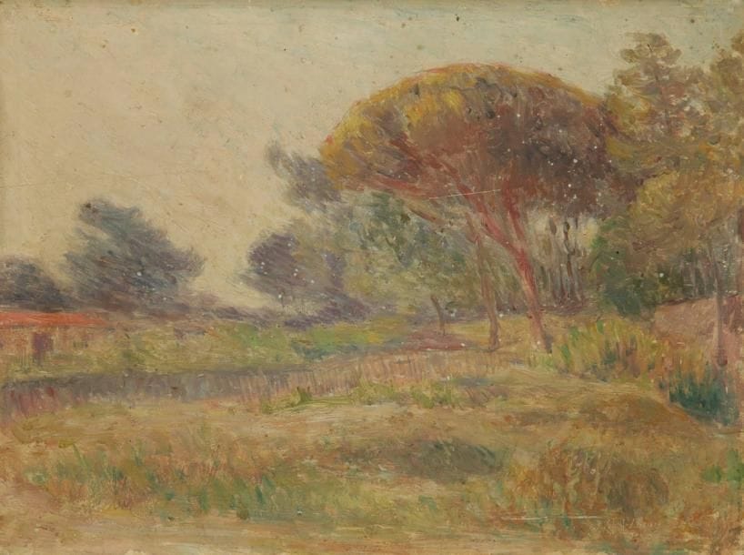 Joseph VITAL-LACAZE (1874-1946)
Paysage au pin parasol, 1903 Huile sur panneau. Signée et datée en bas à droite. 20 x 27 cm