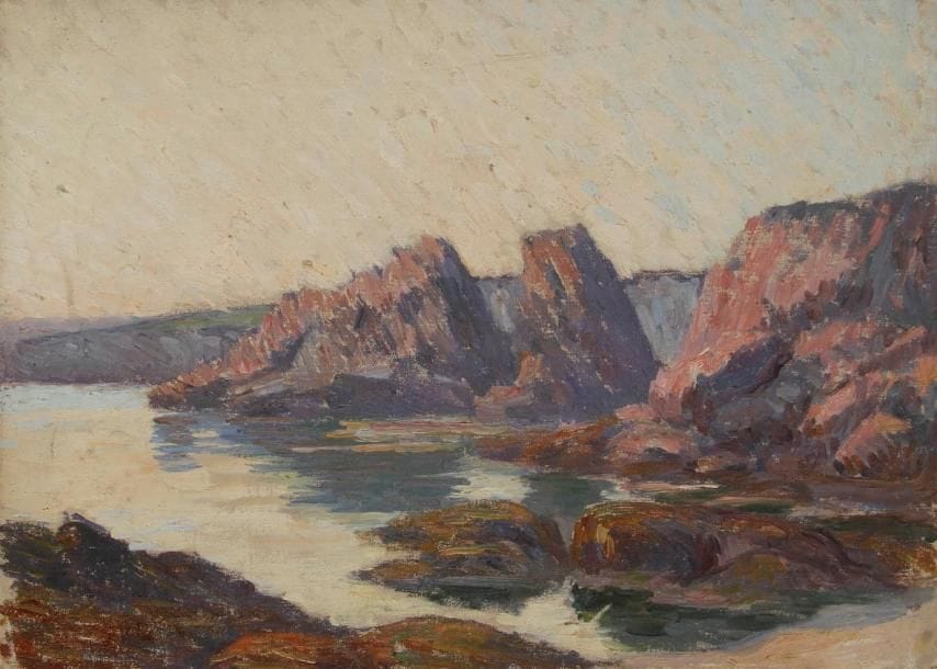 Joseph VITAL-LACAZE (1874-1946)
Côtes bretonnes Huile sur carton toilé. Non signée. 23 x 33 cm