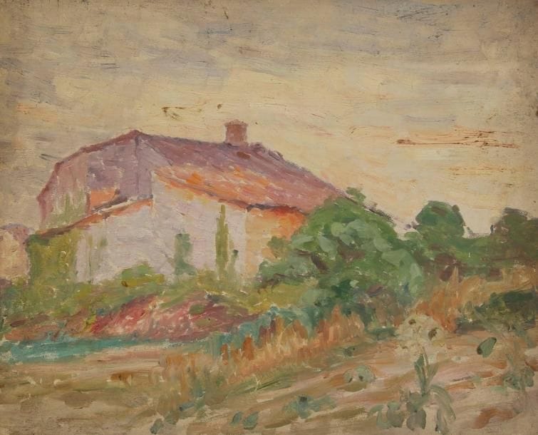 Joseph VITAL-LACAZE (1874-1946)
Maison au crépuscule Huile sur panneau. Non signée. 22 x 27 cm