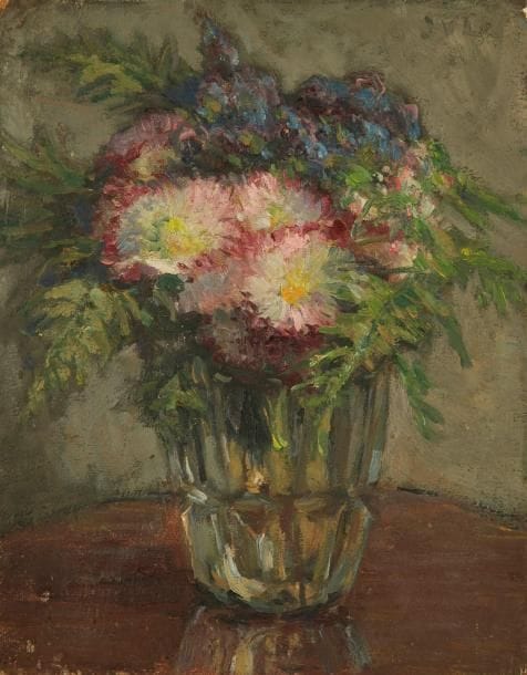 Joseph VITAL-LACAZE (1874-1946)
Bouquet de fleurs Huile sur panneau. Monogrammée en haut à droite. 24 x 19 cm
