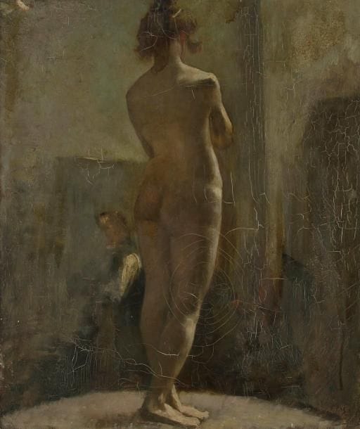 Joseph VITAL-LACAZE (1874-1946)
Le Peintre et son modèle Huile sur toile. Non signée. (Craquelures et manques). 55 x 46 cm