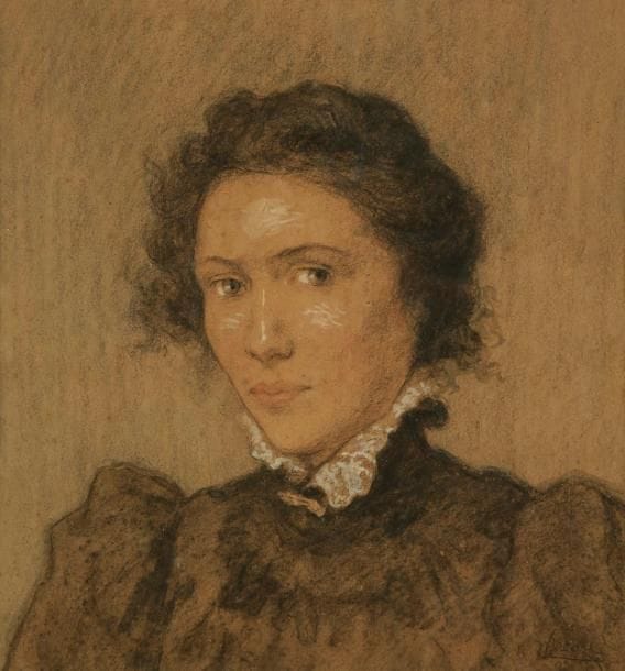 Joseph VITAL-LACAZE (1874-1946)
Portrait de femme, 1897 Dessin au crayon et rehauts de gouache. Signé et daté en bas à droite. 22 x 21 cm