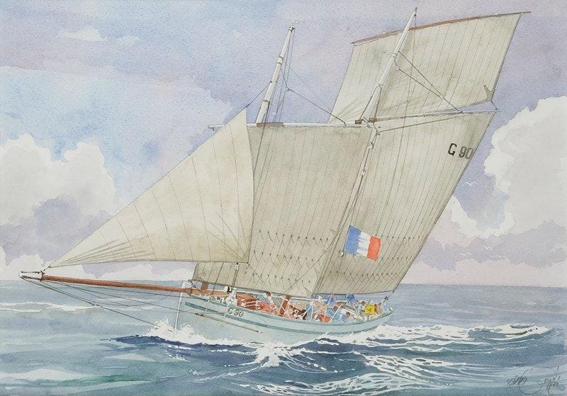 Jean-François ARRIGONI-NERI (Né en 1937)
Voilier. Aquarelle. Signée en bas à droite. 35 x 49 cm