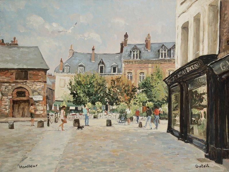 Jean-Claude DUTEIL (Né en 1950)
Honfleur, galerie Arthur Boudin. Huile sur toile. Signée en bas à droite et située en bas à gauche. 60 x 80 cm