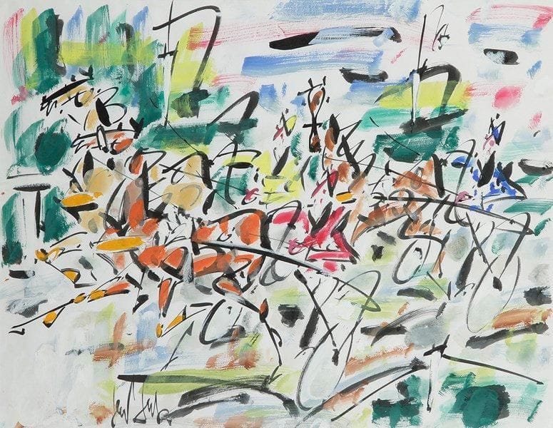 GEN PAUL (1895-1975)
Aux courses. Gouache et encre. Signée en bas à gauche. 50 x 63 cm