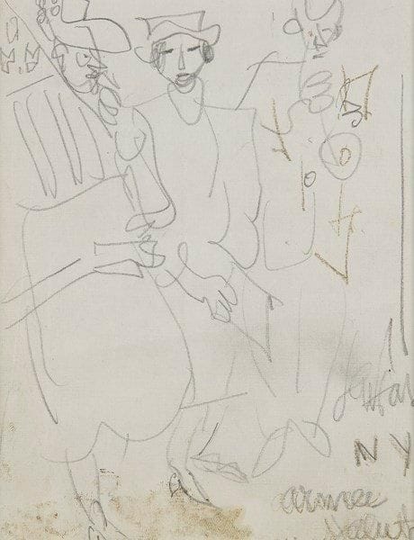 GEN PAUL (1895-1975)
New-York, Armée du Salut. Dessin au crayon. Signé et titrée en bas à droite. 17 x 13 cm