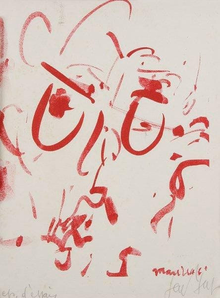 GEN PAUL (1895-1975)
Portrait de François Mauriac. Lithographie. Signée et annotée Ep. D'essai. 37 x 29 cm