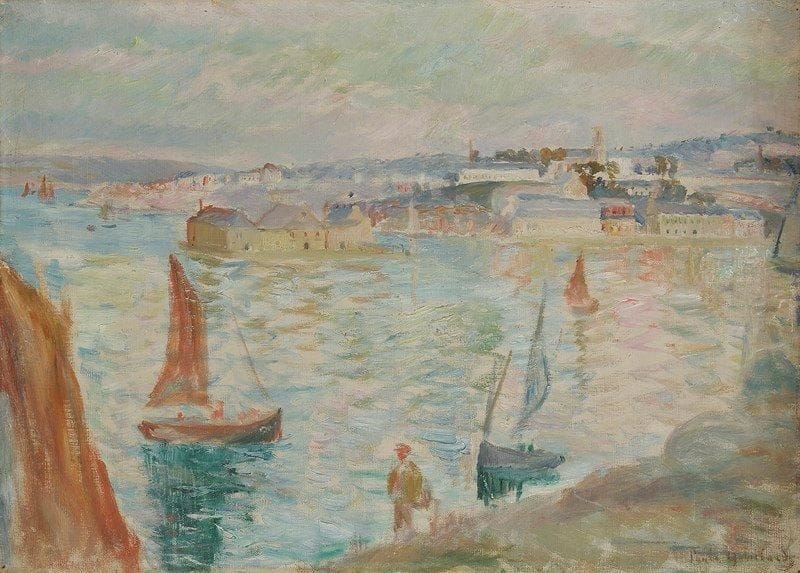 Paule GOBILLARD (1869-1946)
Le Port. Huile sur toile. Signée en bas à droite. (Restauration). 33 x 46 cm