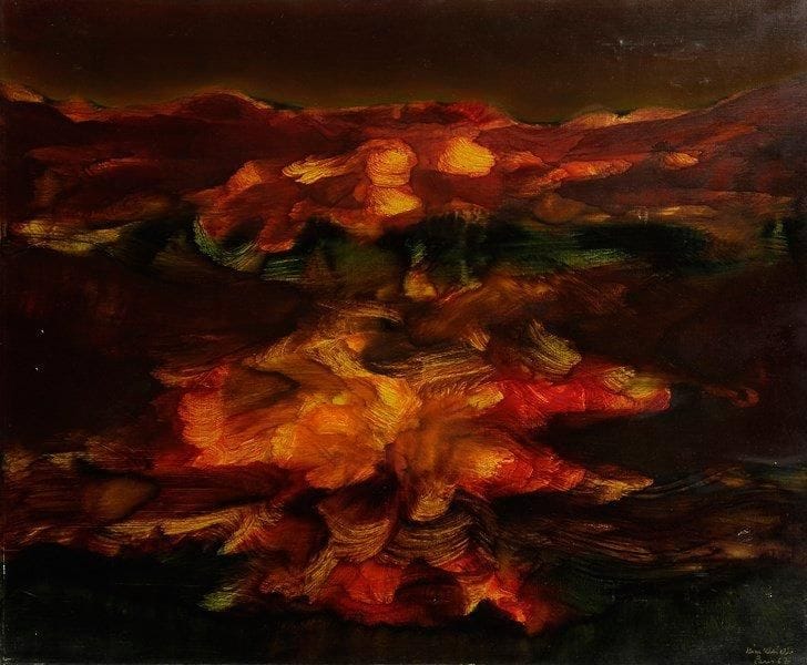 NINO MAIELLO (NÉ EN 1931)
Paysage, 1967. Huile sur toile. Signée et datée en bas à droite. 65 x 80 cm