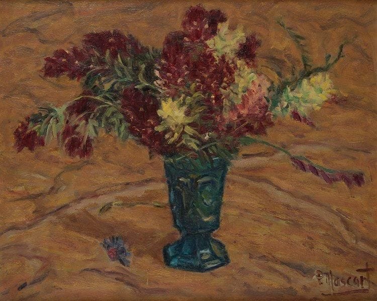 Paul MASCART (1874-1958)
Fleurs des champs. Huile sur panneau. Signée en bas à droite. Signée et titrée au dos. 33 x 41 cm