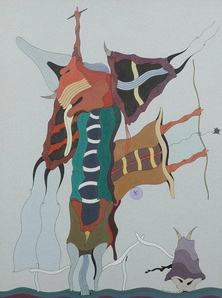 JORGE CAMACHO (1934-2011)
Animal fantastique, 1990. Gouache et encre. Signée et datée en bas à droite. 80 x 60cm