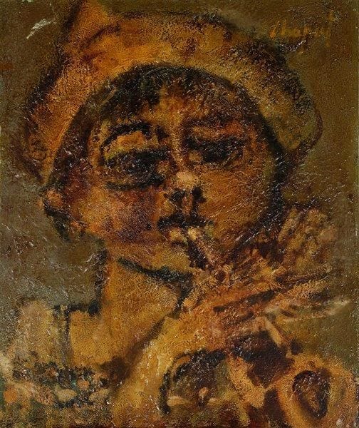 Jean Pierre CHAPUT (né en 1935)
Musicien. Huile sur toile. Signée en haut à droite. 72 x 60 cm