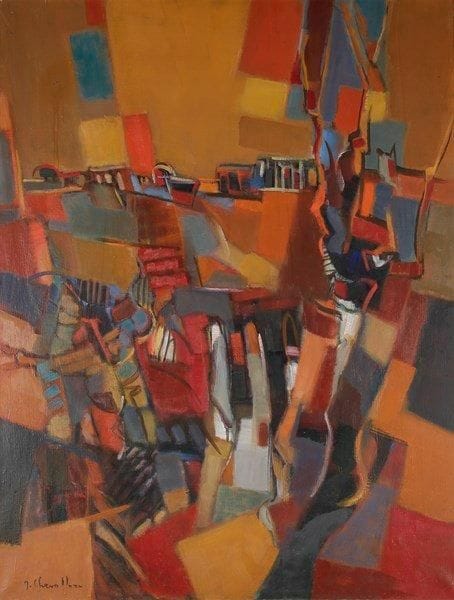 Jean CHEVOLLEAU (1924-1996)
Tolède, 1973. Huile sur toile. Signée en bas à gauche. Signée, datée et titrée au dos. 116 x 89 cm