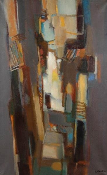 Jean CHEVOLLEAU (1924-1996)
Rue en Espagne, 1968. Huile sur toile. Signée en bas à droite. 130 x 81 cm