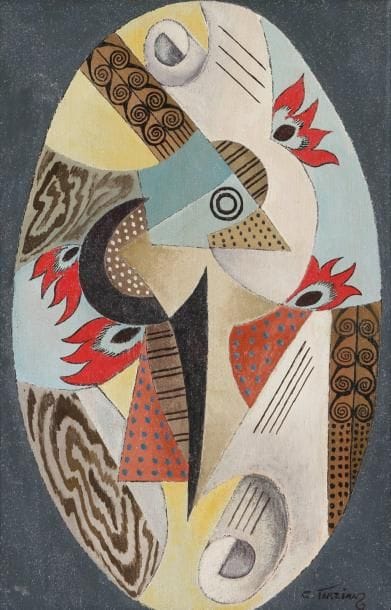 Georges Terzian
Les Crêtes de coq, 1992 Huile sur carton. Signée en bas à droite. Signée, datée et titrée au dos. 48 x 31,5 cm