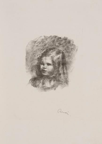 Pierre-Auguste RENOIR (1841-1919)
Claude Renoir tourné à gauche. 1904. Lithographie. 120 x 125. Delteil, Stella 40. Très belle épreuve sur vélin, timbrée (Lugt 2137a). Toutes marges non ébarbées