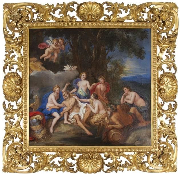 École FRANÇAISE du XVIIIe siècle, suiveur d'Antoine COYPE
Mars et Venus Toile. 79 x 82 cm Restaurations
