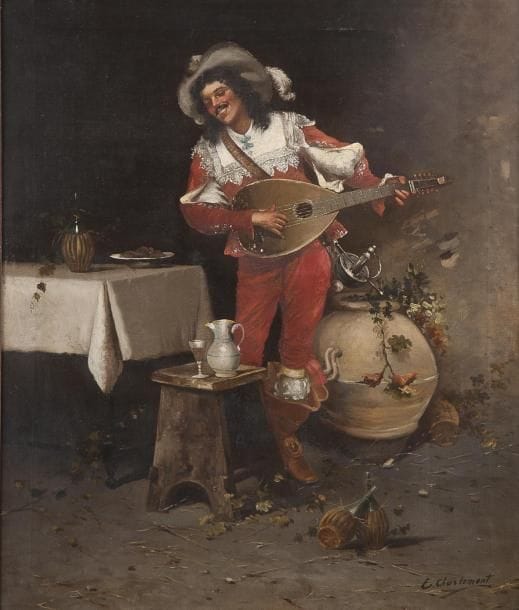 Eduard CHARLEMONT (1848 - 1906)
Joueur de mandoline Huile sur toile Signée en bas à droite. 68 x 59 cm