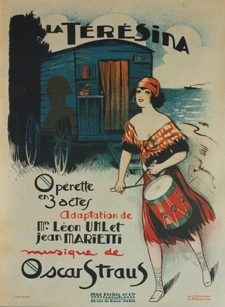 1 Affiche Térézina (La), Strauss Oscar [1927] DOLA G. M. Eschig. Entoilée. B.E. 80 x 60 cm