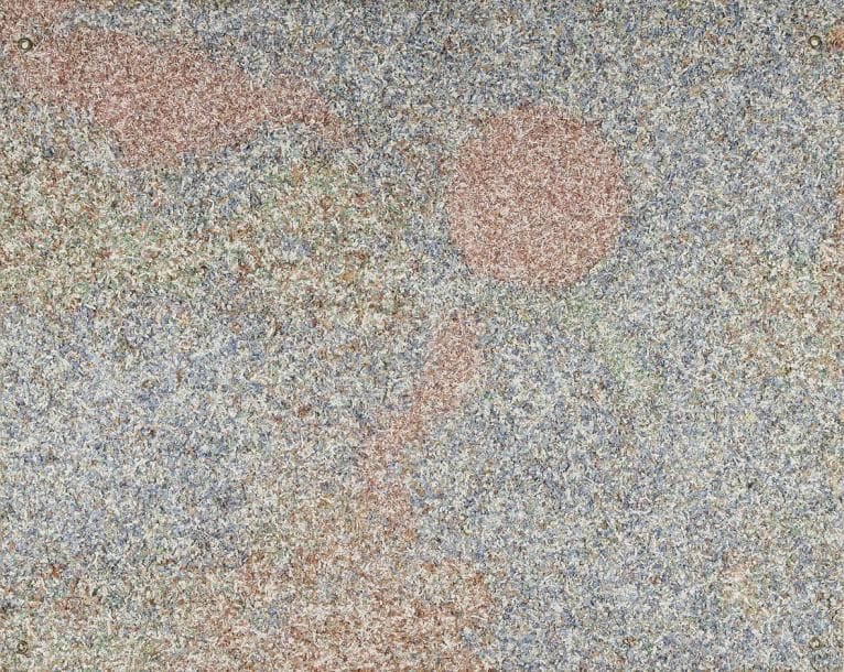 Money Monet, 2002 Franc haché sur panneau, anneaux en laiton. Signé et titré au dos. 100 x 124,5 cm