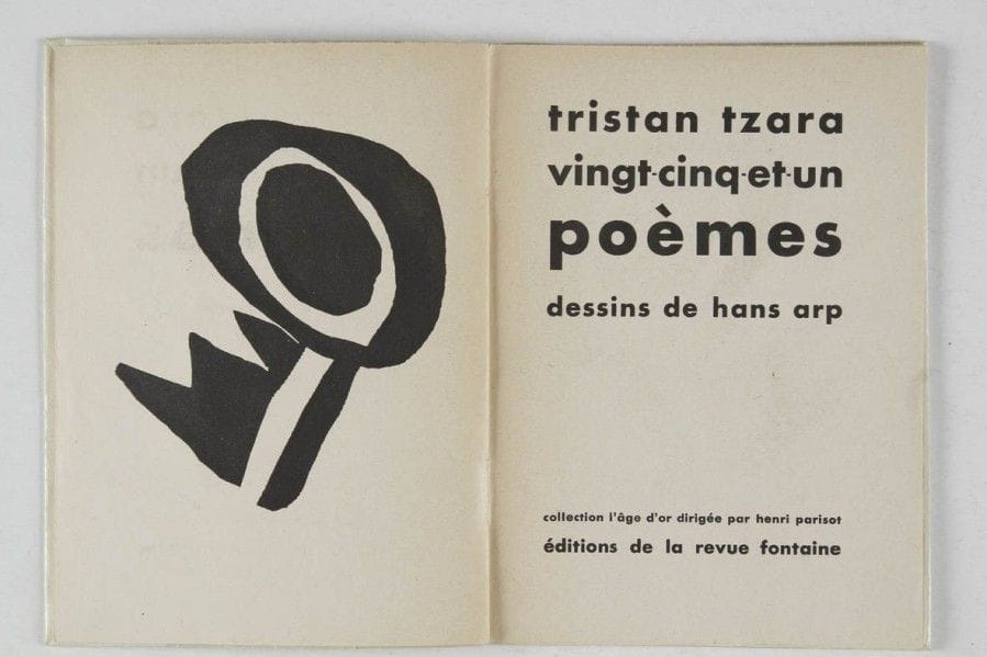 TZARA Tristan. Vingt-cinq et un poème. Dessins de Hans Arp. Paris, Ed. de la Revue Fontaine, 1946. Pt in-8,br. 1/600 num. sur vélin d’édition. Joint : - Terre sur terre. Dessins d’André Masson. Genève, Paris, Trois Collines, 1946. In-8, br. Édition originale num. sur vergé.