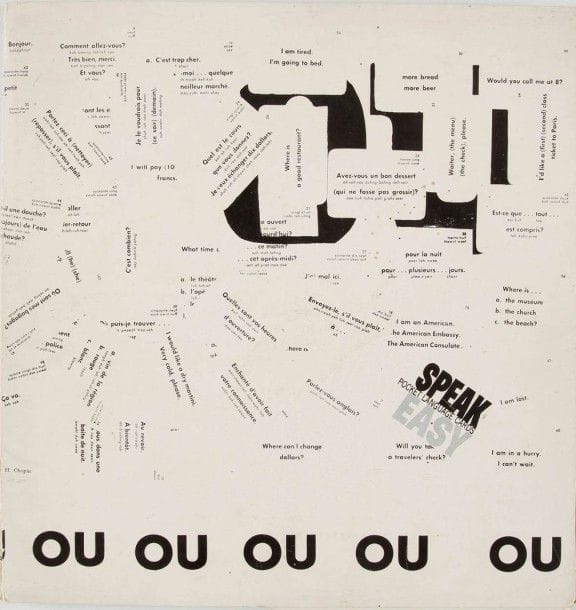 CHOPIN Henri. Revue OU-Cinquième saison. n°28-29, s.d. (1966). 26 x 27 cm. Divers documents pliés, dont un disque vinyle 33 t. (Dufrêne, Paul de Vree, H. Chopin). 1/475 sur offset