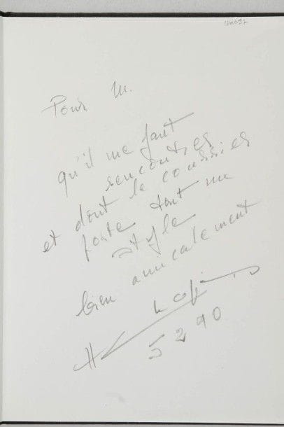 CHOPIN Henri. The conférence of Yalta / Die konferenz von Jalta. Wien, Freibord 47/48, 1985. In-8. Cartonnage toile noire. (Textes en anglais et allemand). 1/26 ex. de tête num. et signés avec un dactylo-poème original. Envoi a.s.