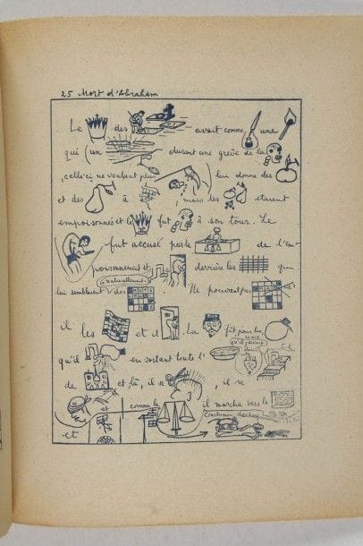 ISOU Jean Isidore. Les journaux des dieux. Roman. Précédé d’un essai sur la définition, l’évolution et le bouleversement total de la prose et du roman. Préface-défi de Maurice Lemaître. Aux escaliers de Lausanne, (1950). Pt in-4, br. Édition originale rare. 50 planches « Métagraphiques » en couleurs.